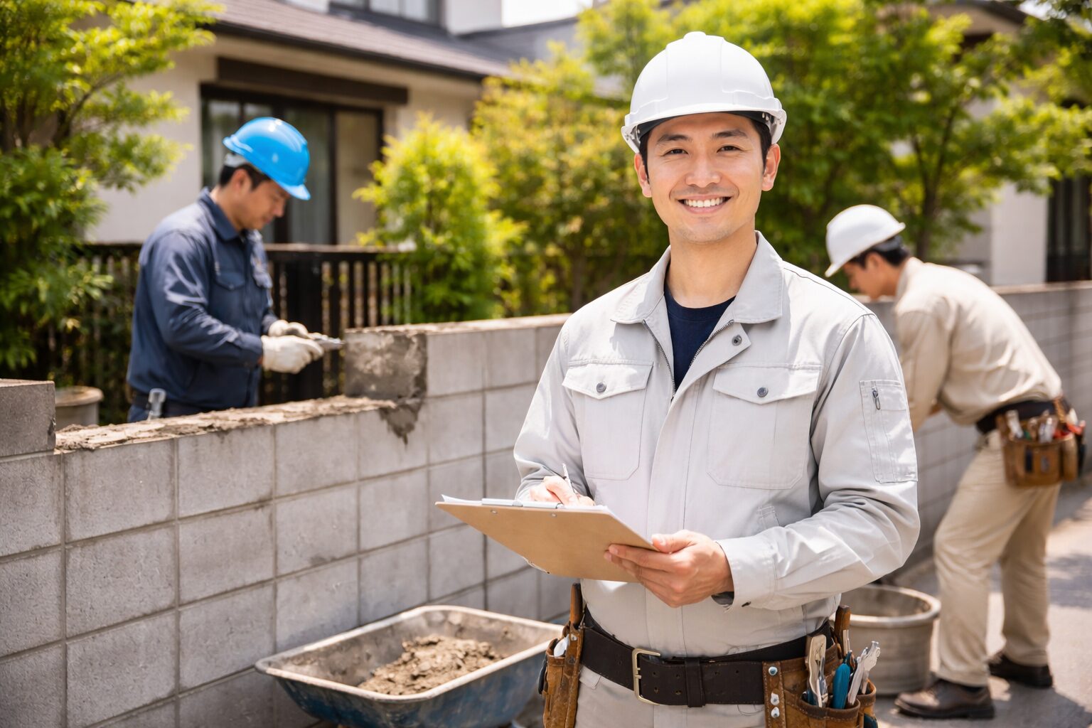 作業中の施工業者