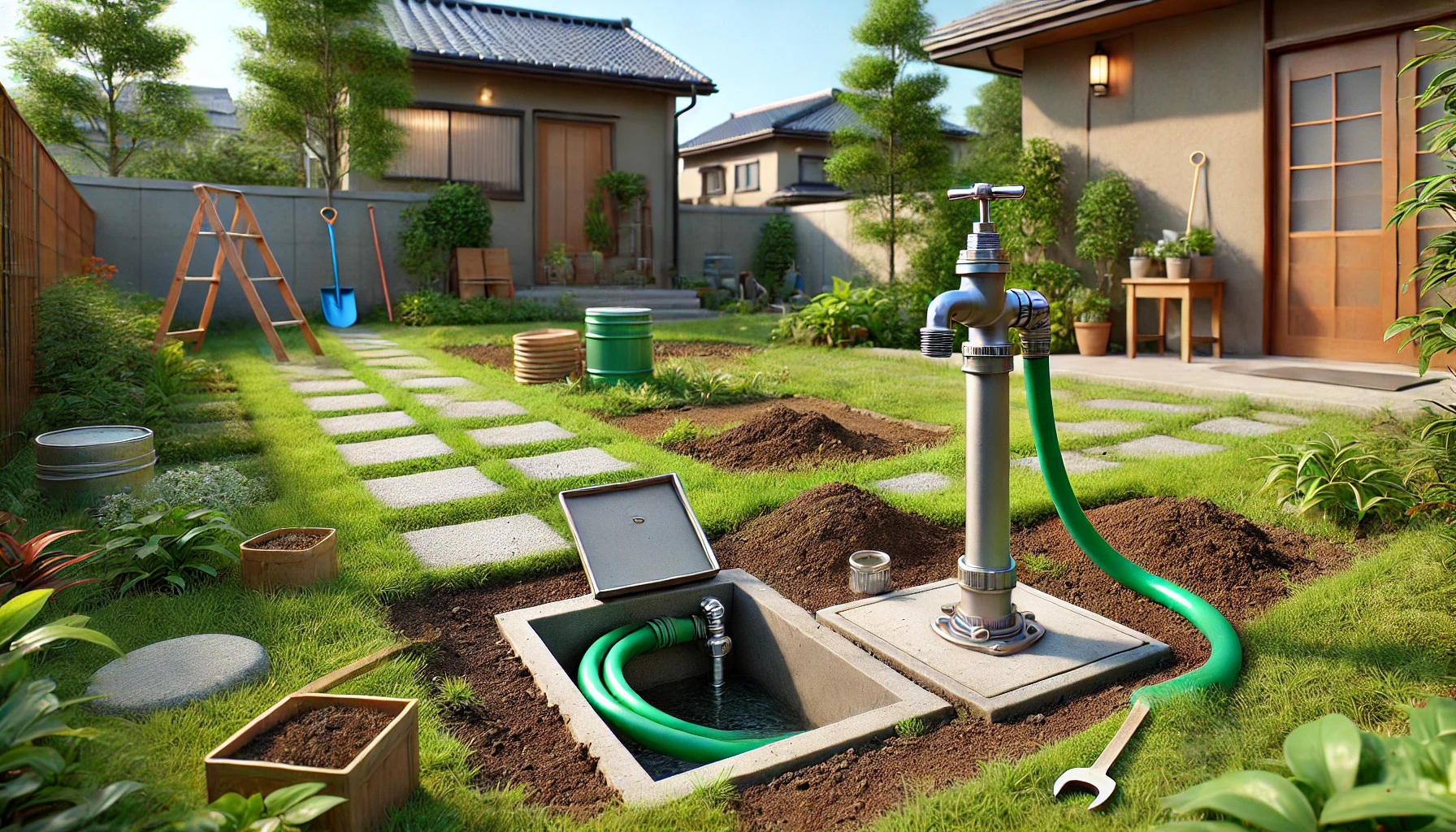 庭の散水栓や立水栓の工事