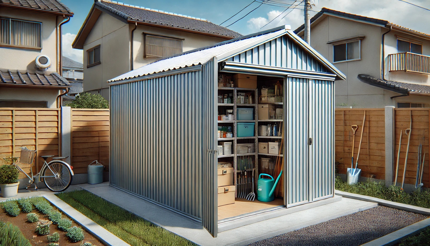 庭の物置、倉庫